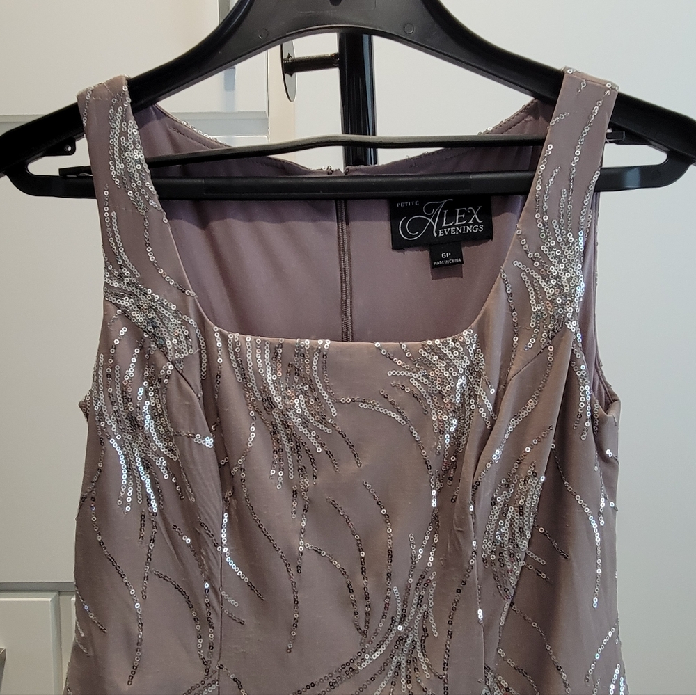 Dress and Jacket, Alex EveningsPetite Sequined A-Line Midi Dress and Jacket - Picture 5 of 10